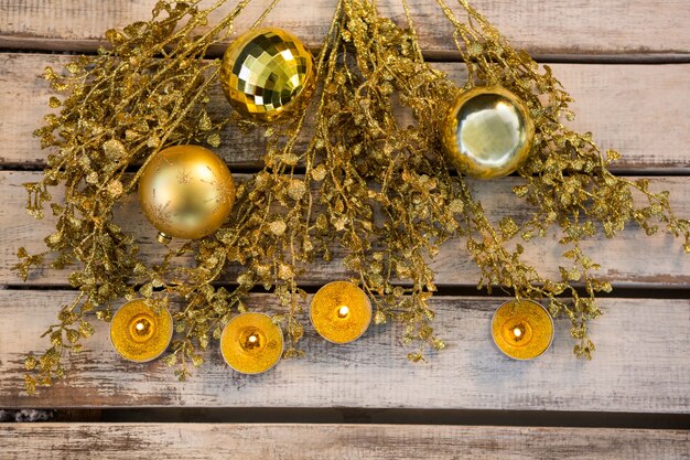 Foto grátis decoração de natal da cor dourada