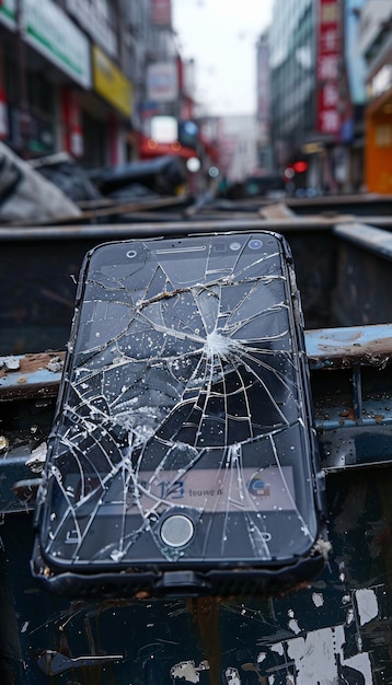 Foto grátis destruição da cena do smartphone