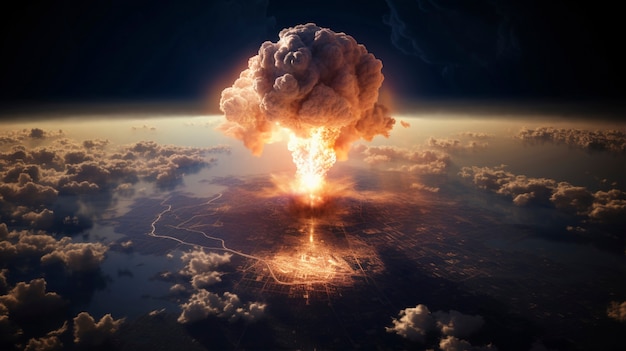 Foto grátis explosão apocalíptica de bomba nuclear