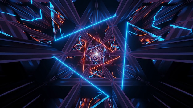 Foto grátis ilustração de um fundo cósmico com luzes de laser neon laranja