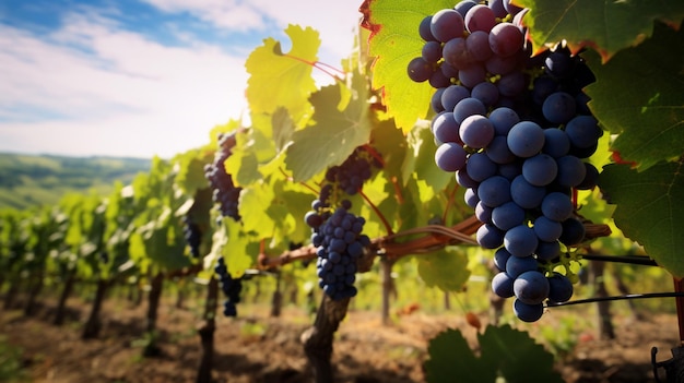 Foto grátis um fundo de vinhedo cultivo de uvas paisagem agrícola