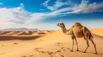 Kostenloses Foto aussicht auf ein wildes kamel