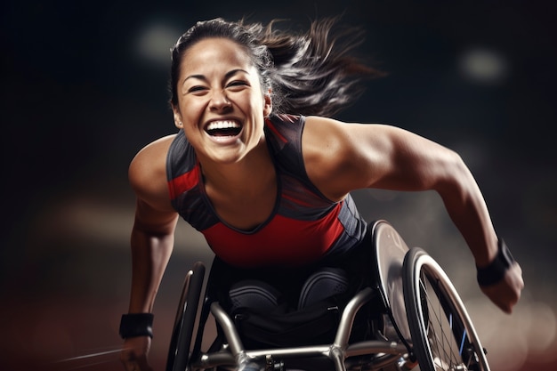 Paralympischer Athlet nimmt an einem Wettkampf teil
