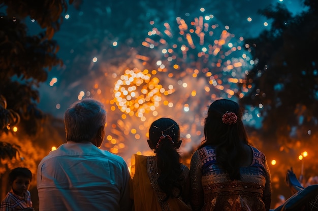 Kostenloses Foto rückansicht menschen, die das tamilische neujahr feiern