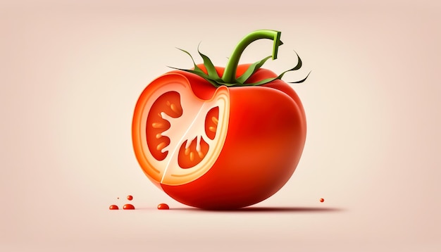 Kostenloses Foto reife rote tomate aus nächster nähe generative ki