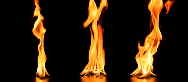 Kostenloses Foto sammlung von drei flammen