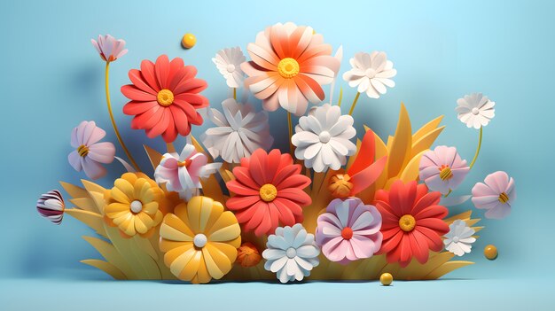 3D abstrakte schöne Blumen