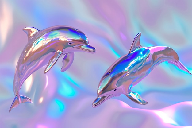 Kostenloses Foto 3d-rendering von delfinen