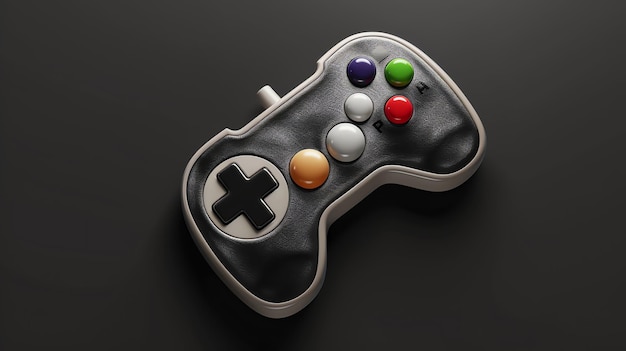 Foto um controlador de videogame em fundo preto
