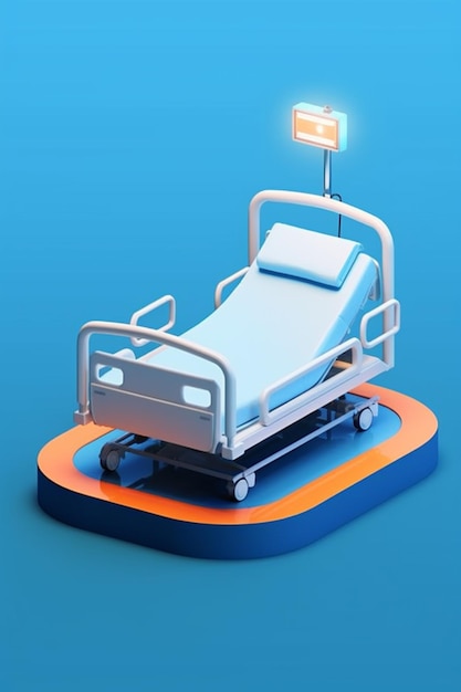 Foto um close-up de uma cama de hospital com uma luz em cima generativa ai