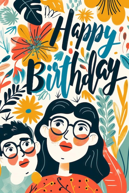 Foto vector de collage de cumpleaños caprichoso entrelazado con fotos lúdicas y feliz cumpleaños