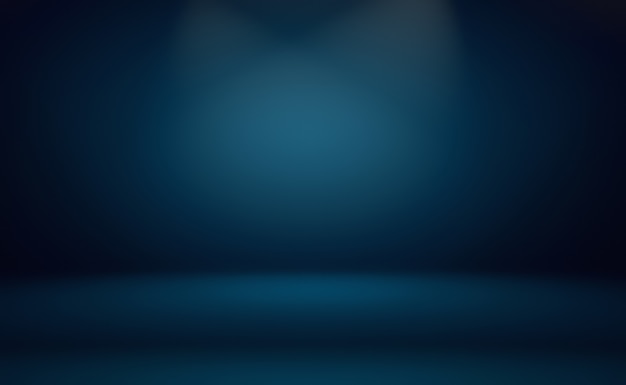 Abstrakter blauer Hintergrund der Luxussteigung. Glattes Dunkelblau mit schwarzer Vignette Studio Banner.
