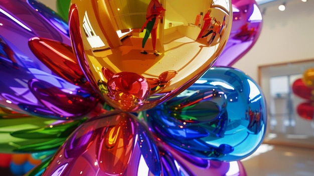 Foto balones coloridos en forma de globo en el centro comercial