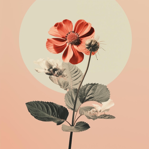 Foto collage floral vintage diseño de tarjetas carteles pancartas en estilo retro arte creativo
