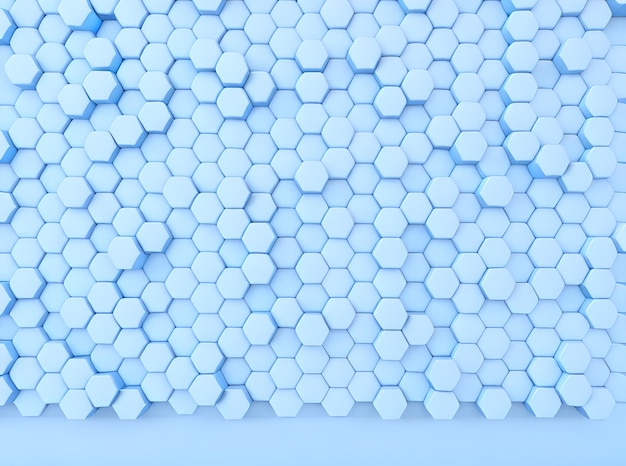 Foto color azul abstracto pared de extrusión hexágonos textura hexagonal papel tapiz de fondo en 3d