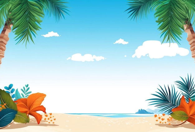 Foto diseño de banner de verano con fondo de vacaciones