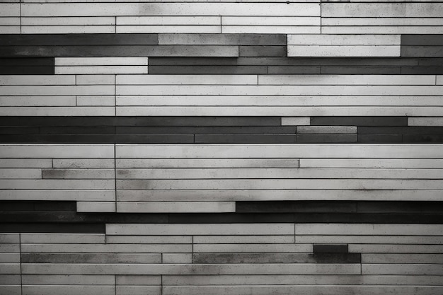 Foto diseño de paredes de rayas horizontales negras y blancas a partir de bloques largos de hormigón, cemento industrial abstracto, textura grunge, fondo urbano minimalista