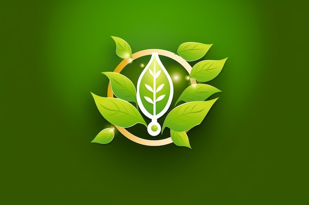 Foto ecología bombilla con hojas concepto de energía verde ilustración vectorial