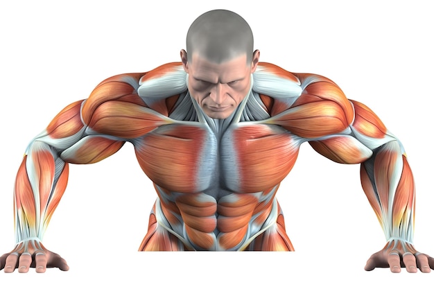 Foto ein diagramm der muskeln des menschlichen körpers