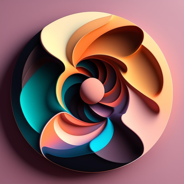 Ein farbenfrohes Kunstwerk aus Papier mit einem Spiralmuster.