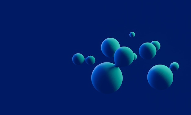 Foto esferas azules y verdes abstractas 3d