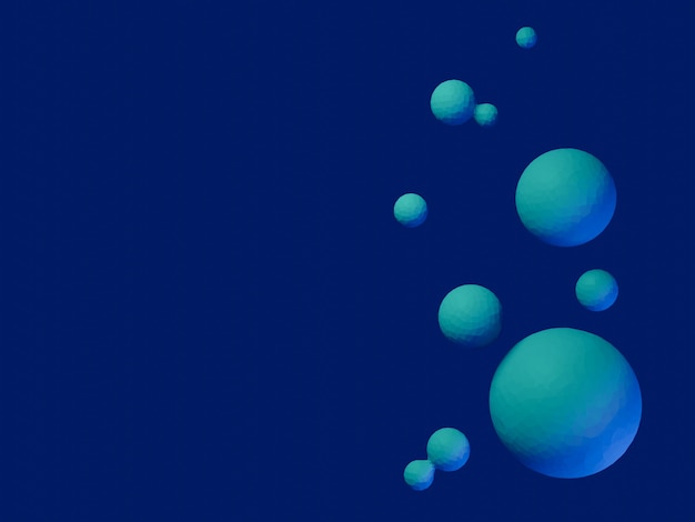 Foto esferas azules y verdes abstractas 3d