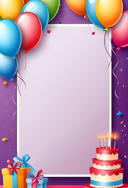 Foto fondo de tarjeta de invitación de fiesta de cumpleaños con espacio vacío sin texto copia para el texto