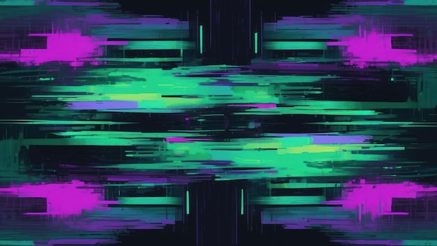 Foto fondo de textura de glitch digital con píxeles distorsionados en estilo cyberpunk de neón perfecto para eventos