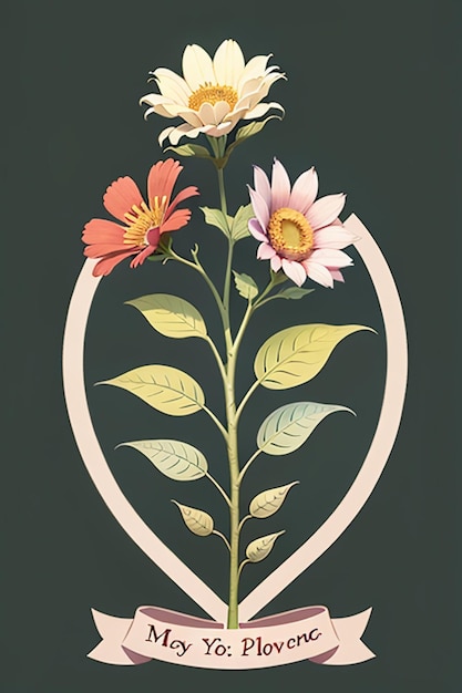 Foto flores texto publicidad cartel propaganda diseño de portada banner papel tapiz ilustración de fondo