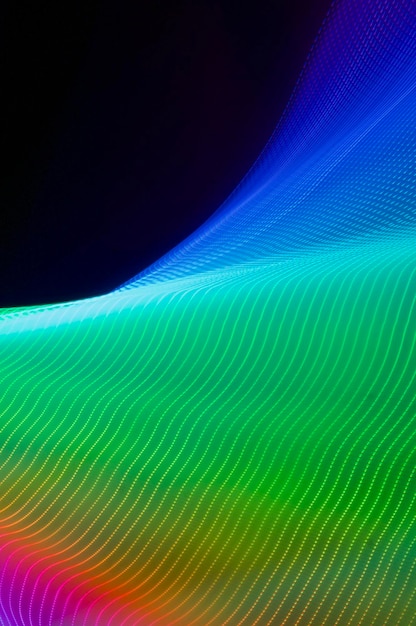 Fundo abstrato com ondas neon de cores do arco-íris