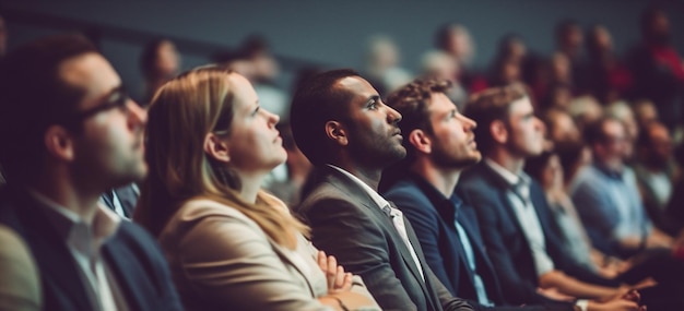 Foto grupo de adultos escuchando persona conferencia conferencia audiencia empresario reunión seminario de convención de negocios