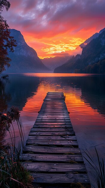 Foto un hermoso amanecer con un barco en el agua