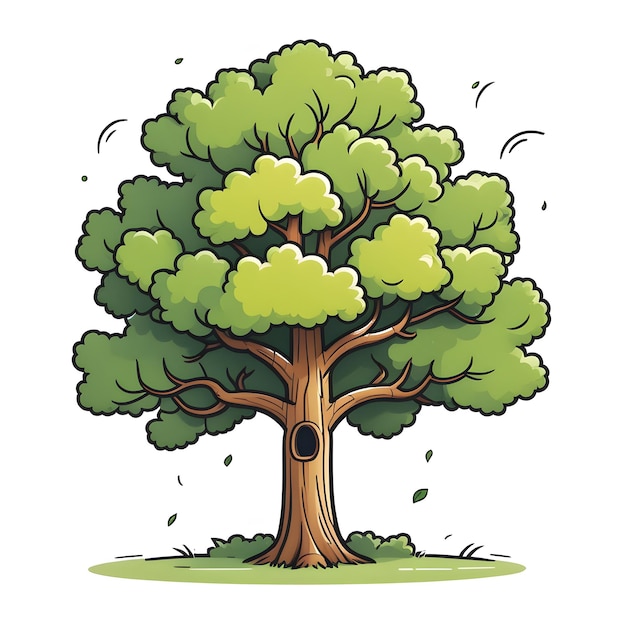 Foto Ícone de árvore de desenho animado ilustração vetorial de um ícone de árvore de desenhos animados