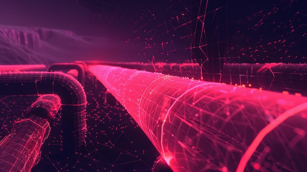 Foto ilustração 3d do fundo tecnológico abstrato estrutura de conexão futurista