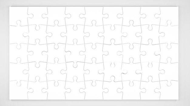 Foto ilustración 3d. piezas de un rompecabezas aisladas sobre fondo blanco. representación 3d