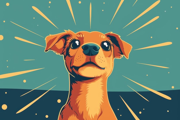 Foto una ilustración de un perro mirando hacia el cielo