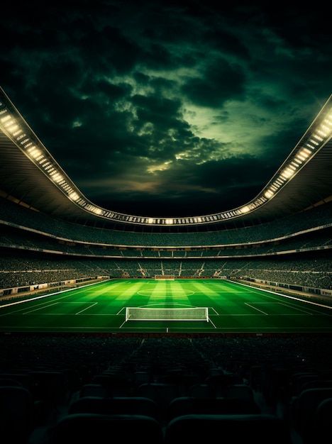 Foto imagen de fondo de un gran campo de fútbol