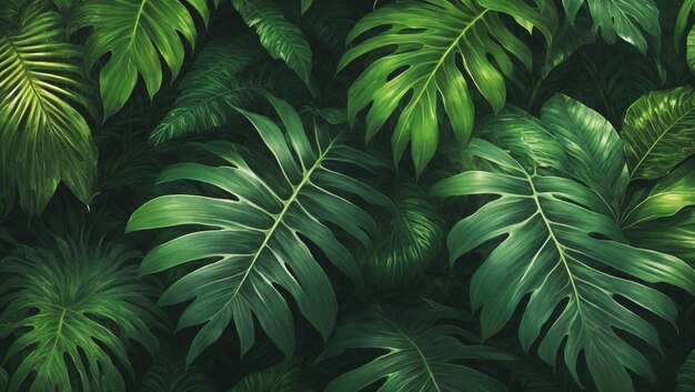 Foto imagen de fondo de hojas de plantas tropicales