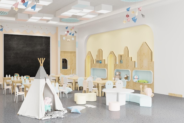 Interior de un aula de jardín de infancia moderna
