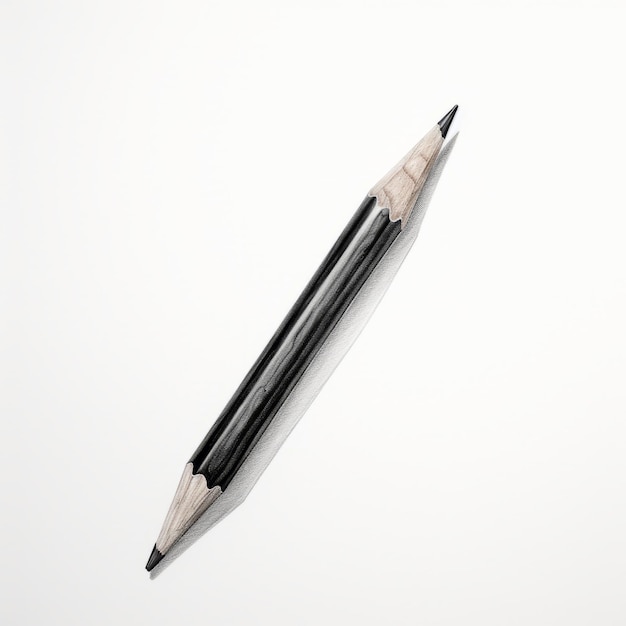 Foto el lápiz negro realista en superficie blanca la precisión fotorrealista y la exquisita artesanía