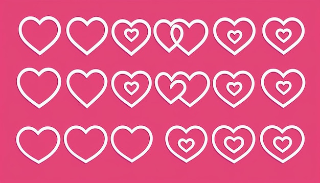 Foto liebe und emotionen im rosa herz-icon-set