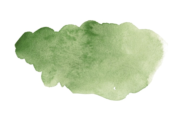 Mancha abstracta aislada acuarela verde oliva con divorcios y bordes Marco de acuarela con espacio para copiar texto