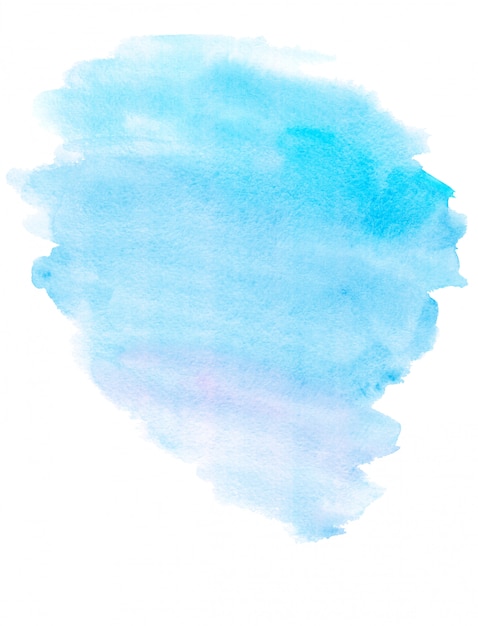 Foto mancha azul claro acuarela sobre papel con textura. fondo de acuarela pintado a mano
