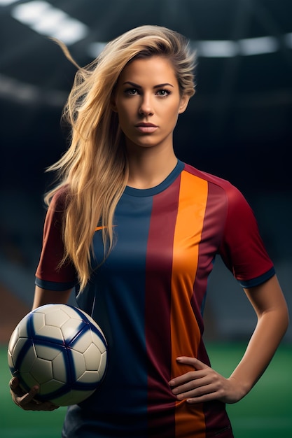 Foto mujer futbolista
