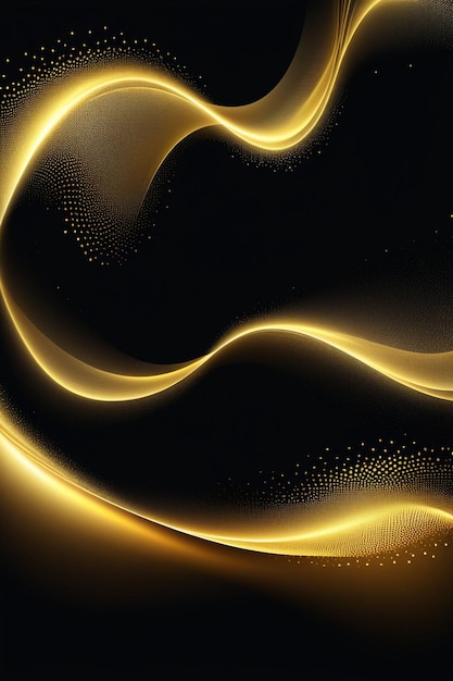 Foto ondas sonoras doradas fondo abstracto composición vertical