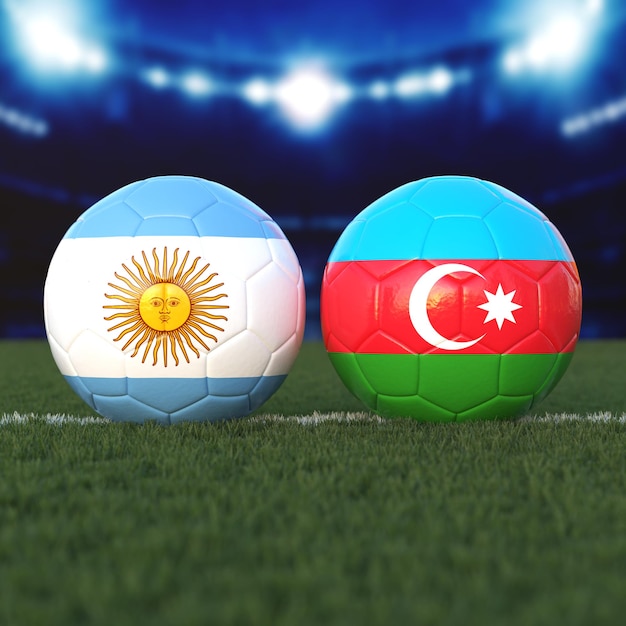 Foto el partido de fútbol argentina contra azerbaiyán