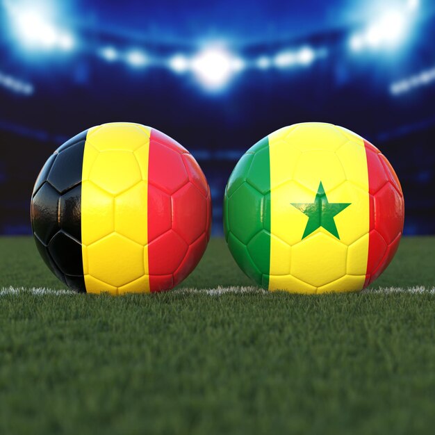 Foto partido de fútbol entre bélgica y senegal