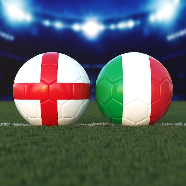 Foto el partido de fútbol entre inglaterra e italia