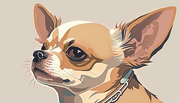 Foto perro chihuahua de pelo liso ilustración creativa ai generate