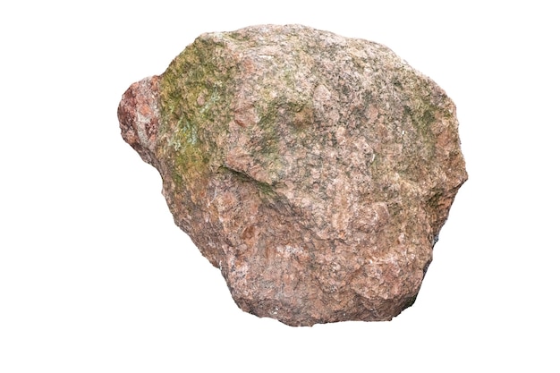 Foto piedra natural aislado sobre fondo blanco.